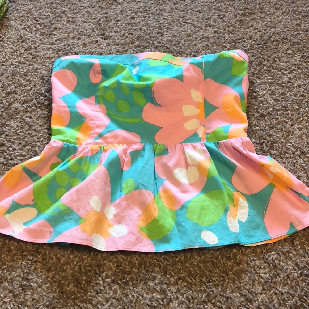 Strapless Peplum Top